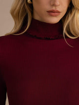 [Vino] SilkSilky-IT Long Sleeve Turtle Neck Magliette donna 006
