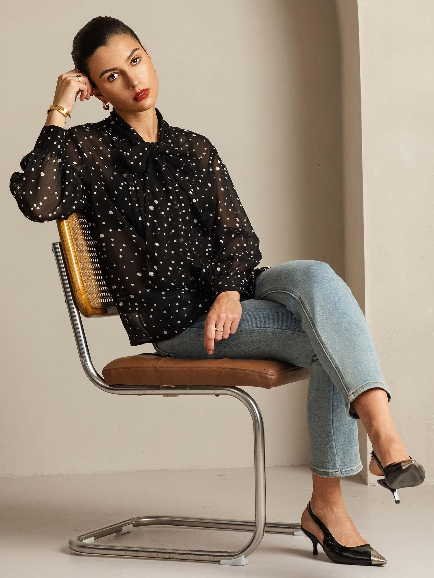 [Pois] SilkSilky-IT Seta pura Womens Shirt 009