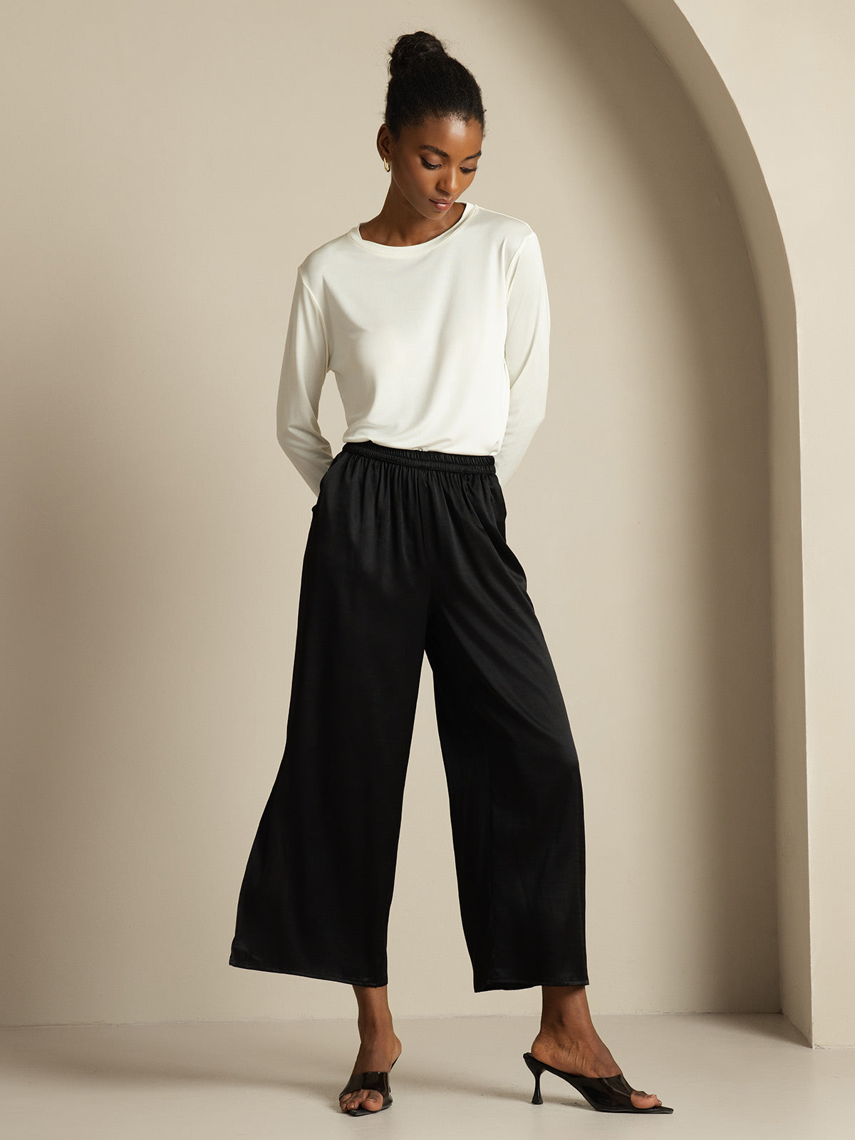 [Nero] SilkSilky-IT 19Momme Seta Womens Pants 005,