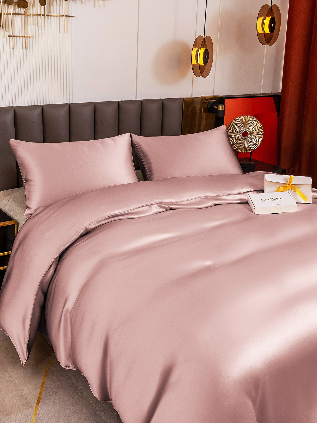 [Malva Pallido] SilkSilky-IT 19Momme Seta pura Bedding Set 003