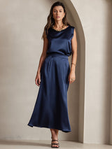 [Blu Scuro] SilkSilky-IT 19Momme Gonna 005
