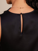 [Nero] SilkSilky-IT Sleeveless Cowl Neck Vestiti da donna 005