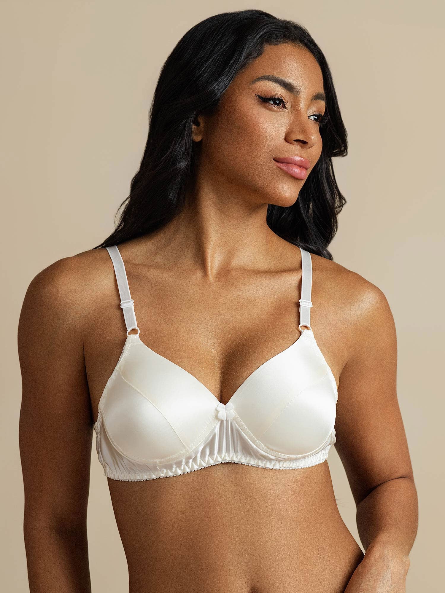 [Bianco] SilkSilky-IT Seta pura Bra 008,