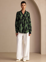 [Muschio Nero] SilkSilky-IT Long Sleeve Lapel Collar Camicette 006