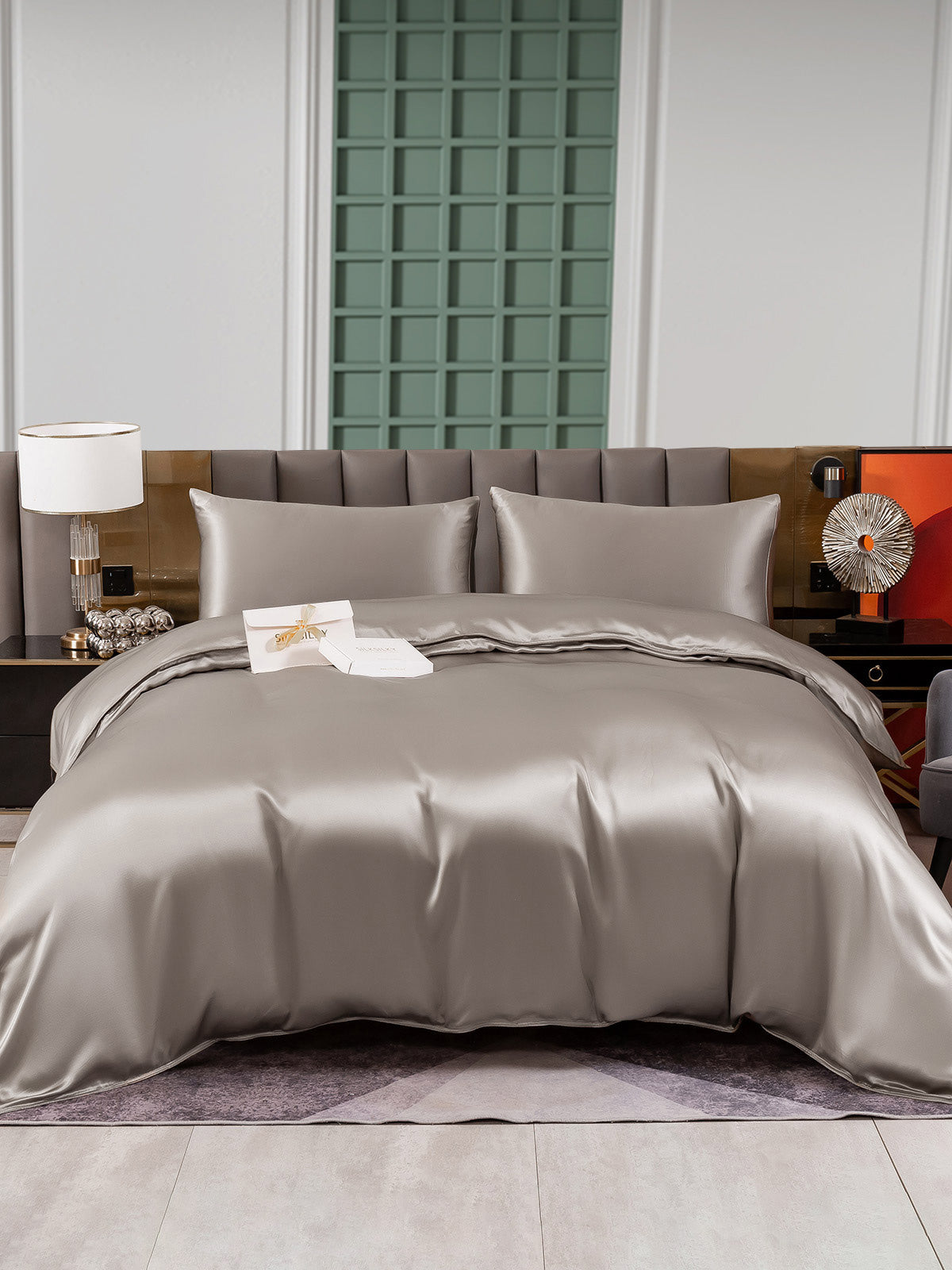 [Grigio] SilkSilky-IT 25Momme Seta pura Bedding Set 002
