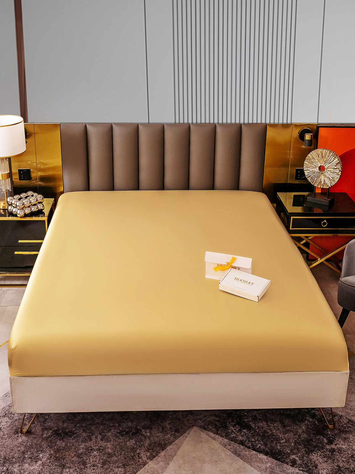[Champagne] SilkSilky-IT 22Momme Seta pura Sheet 001