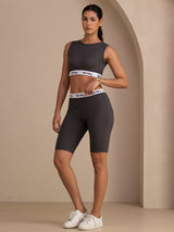 [Grigio] SilkSilky-IT Sleeveless Crew Neck Women's Outfit Sets 005