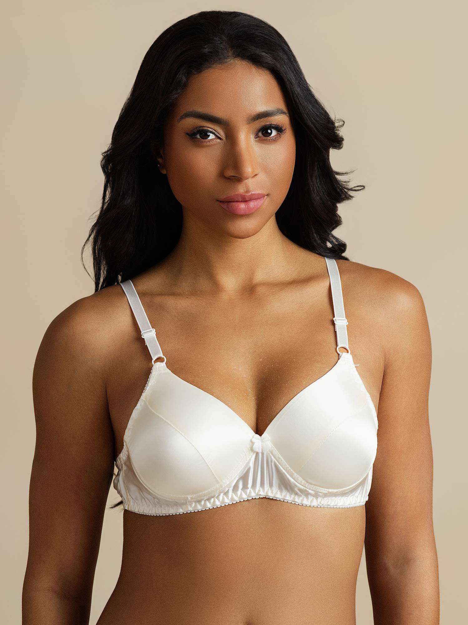 [Bianco] SilkSilky-IT Seta pura Bra 003,