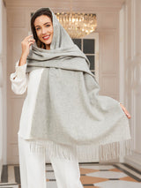 [Grigio Chiaro] SilkSilky-IT Lana Sciarpa 001