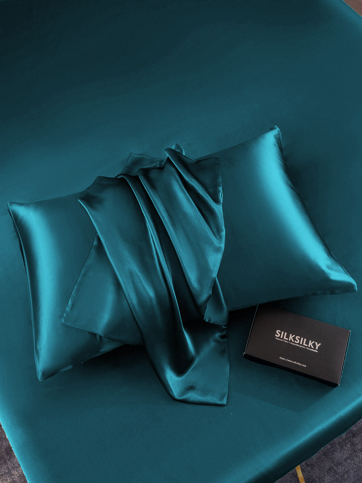 [Verde Acqua] SilkSilky-IT 22Momme Seta pura Pillowcase 004