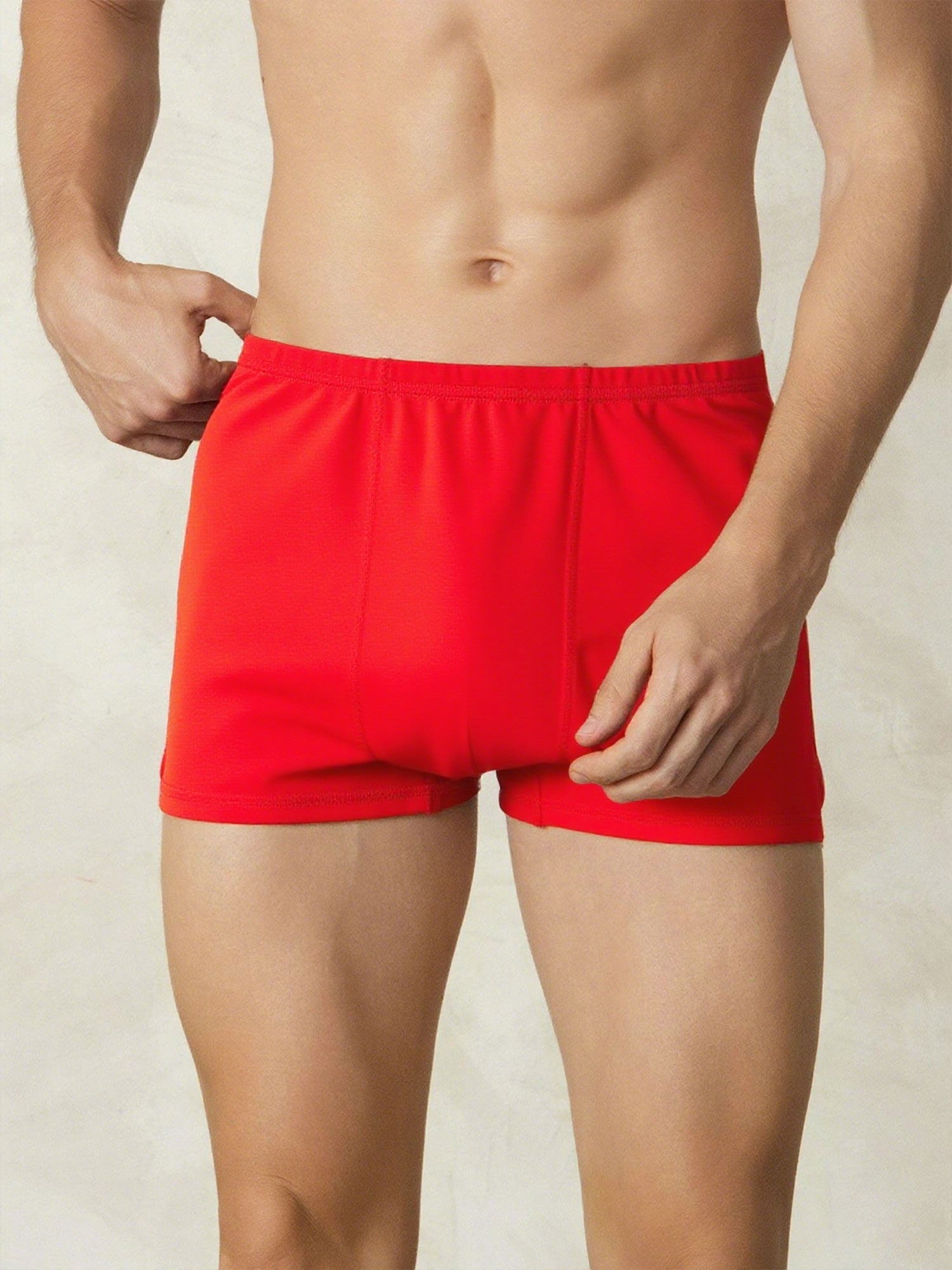 [Rosso] SilkSilky-IT Maglia di seta Mens Underwear 002