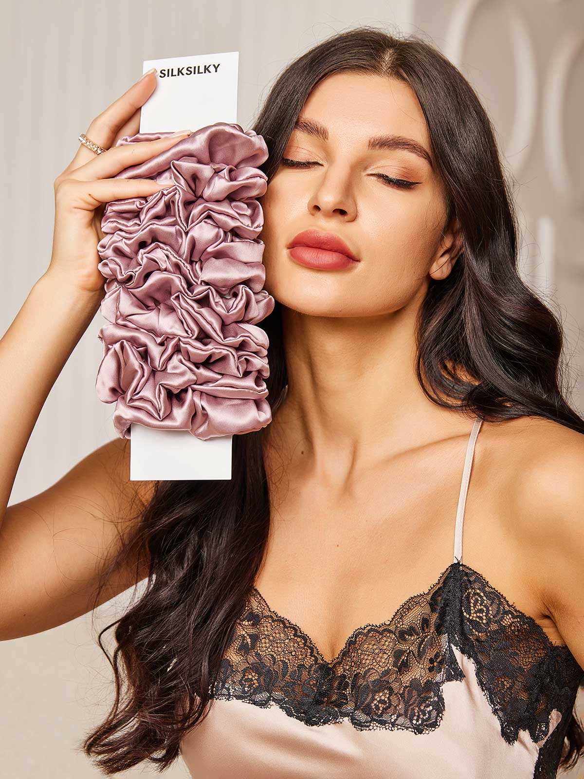 [Malva Pallido] SilkSilky-IT 19Momme Seta pura Scrunchie 002