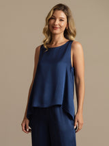 [Blu Scuro] SilkSilky-IT Sleeveless Pigiami da donna 003