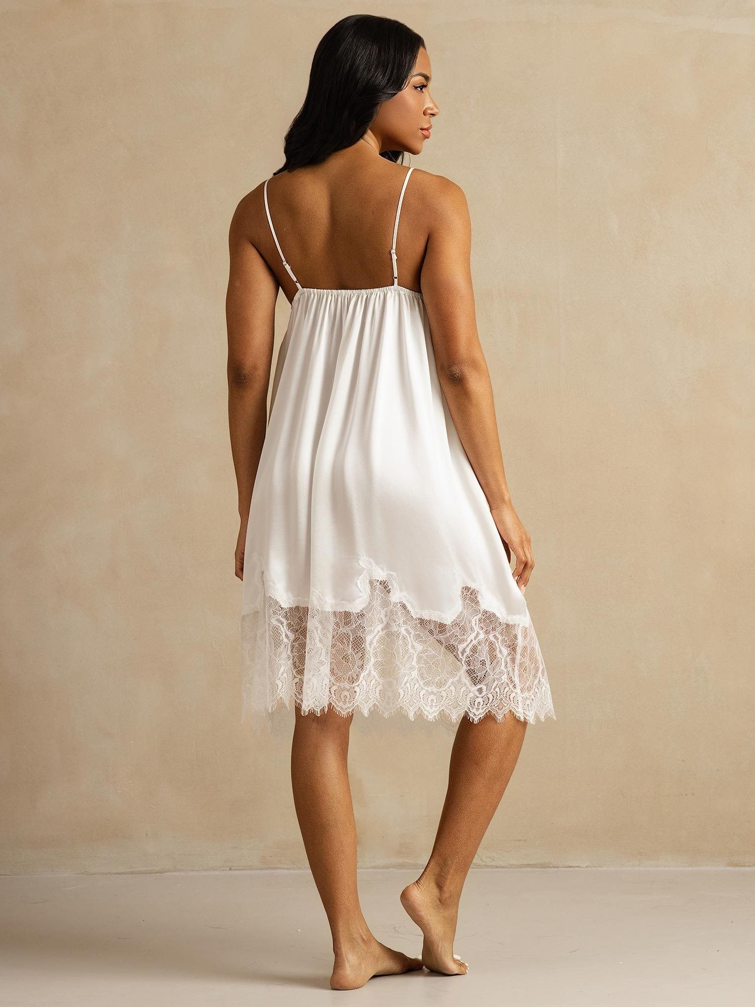 [Bianco] SilkSilky-IT Seta pura Nightgown 002