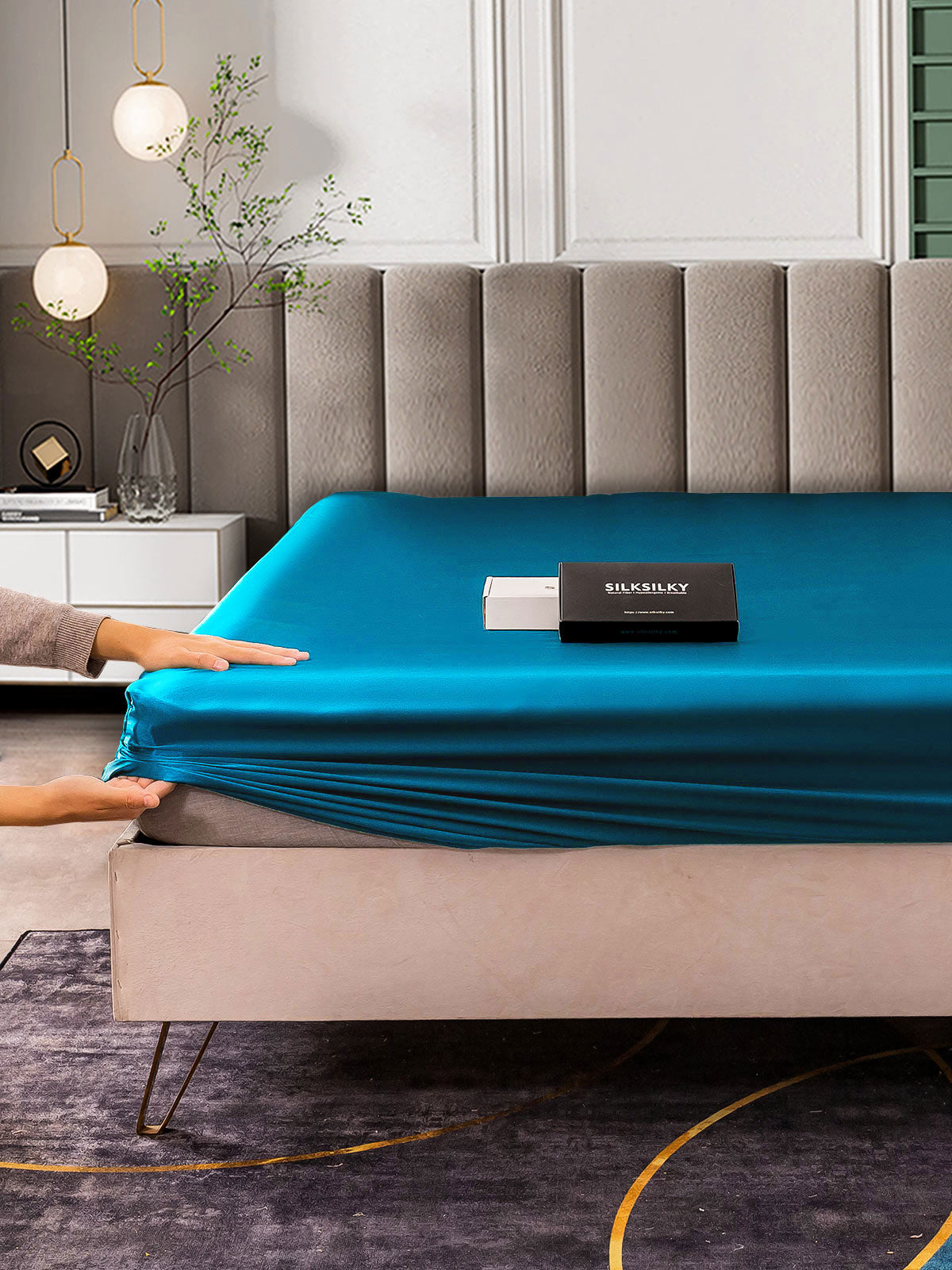 [Verde Acqua] SilkSilky-IT 25Momme Seta pura Sheet 005