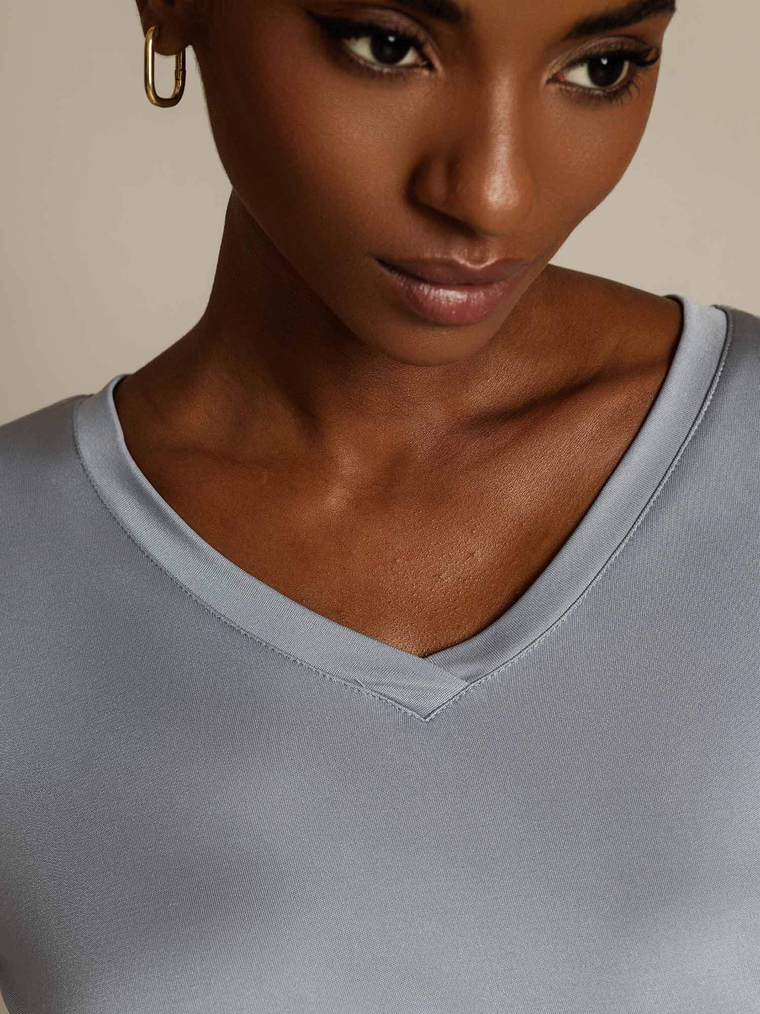 [GrigioChiaro] SilkSilky-IT Seta pura Womens T-Shirt 004