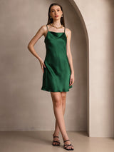[Verde] SilkSilky-IT Sleeveless Cowl Neck Vestiti da donna 006