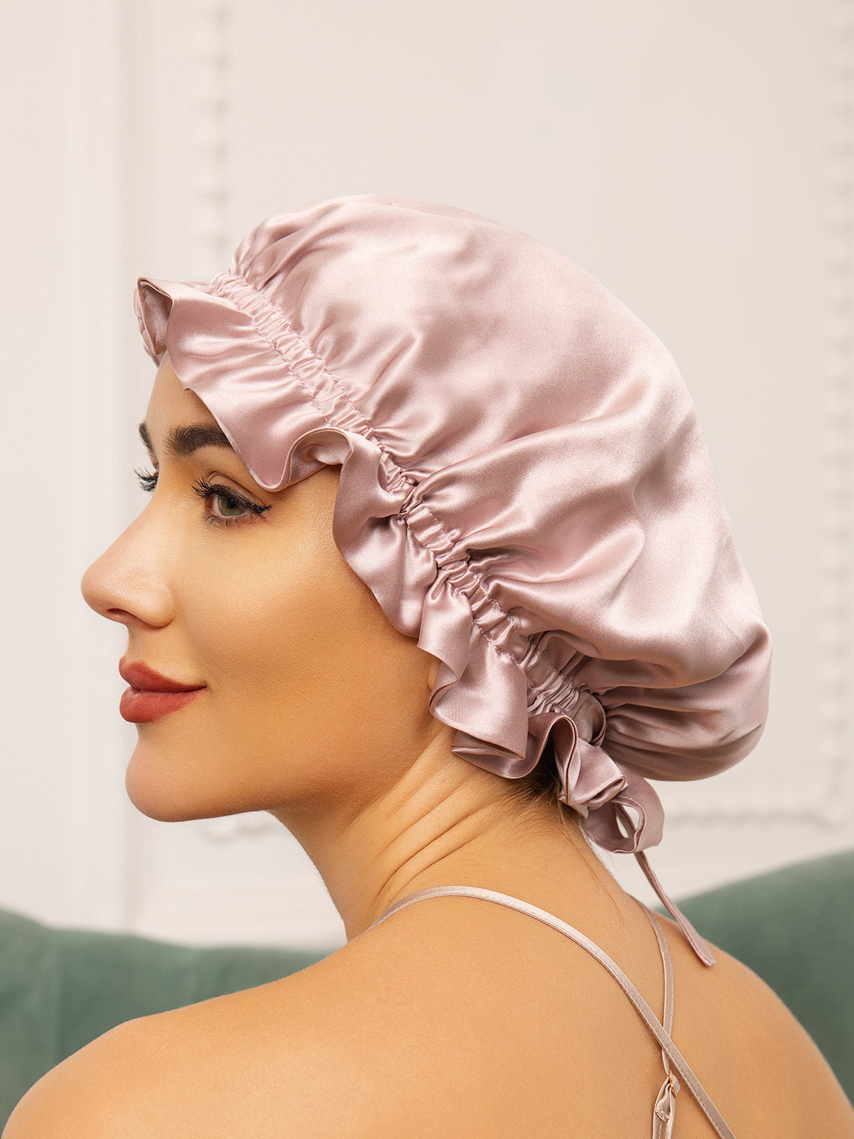 SilkSilky-IT Seta pura Sleep Cap Rosa 003