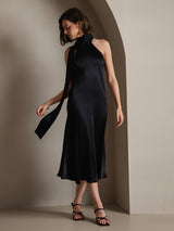 [Nero] SilkSilky-IT Sleeveless Halter Vestiti da donna 001