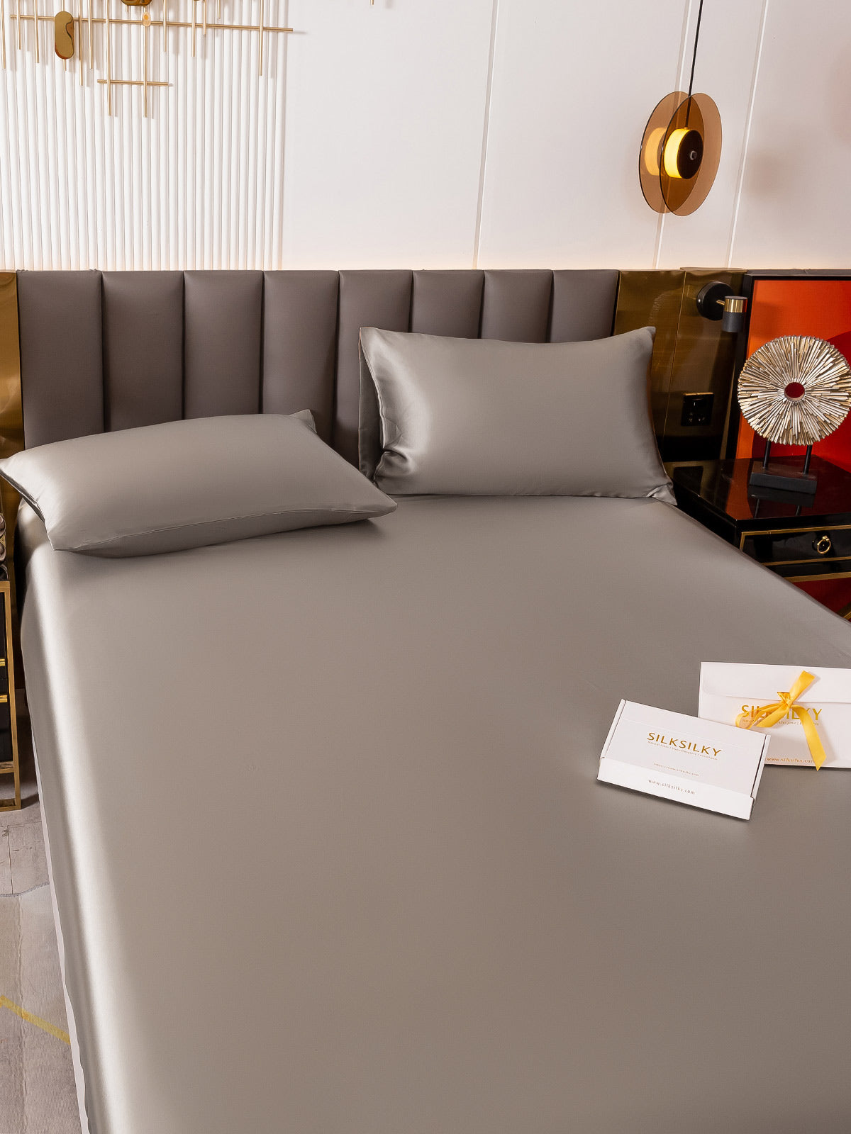 [Grigio] SilkSilky-IT 19Momme Seta pura Bedding Set 005