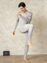 [Argento] SilkSilky-IT Long Sleeve Round Neck Intimo Lungo Uomo 002