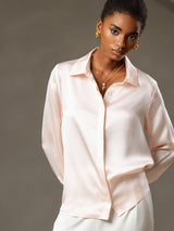 [Rosa] SilkSilky-IT Long Sleeve Lapel Collar Camicie da donna 004