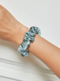 SilkSilky-IT 19Momme Seta pura Scrunchie BluAcciaio 001