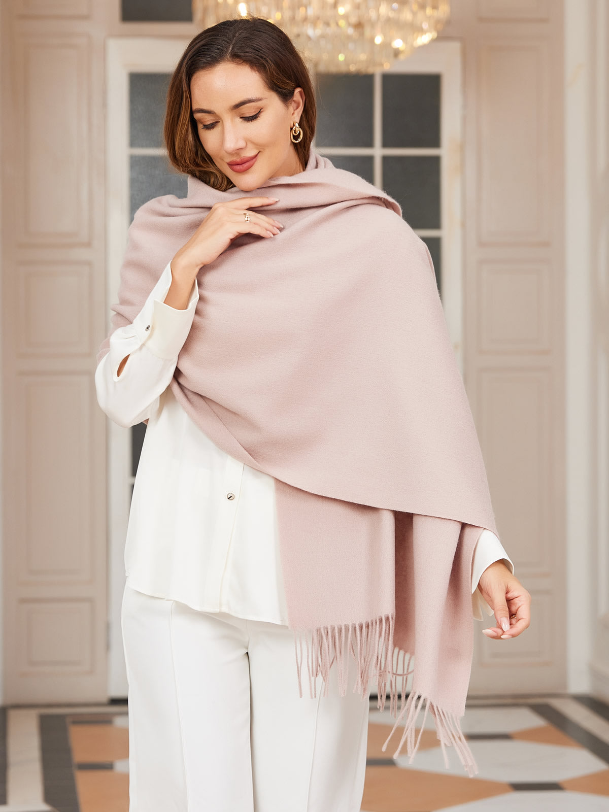 [Beige Chiaro] SilkSilky-IT Lana Scarf 004