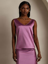 [Viola Scuro] SilkSilky-IT Sleeveless V Neck Cami 001