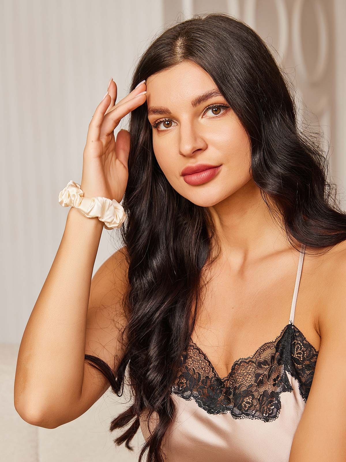 [Beige Chiaro] SilkSilky-IT Nastri Per Cappelli 002