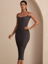 [Grigio] SilkSilky-IT Square Neck Vestiti da donna 003