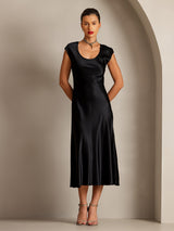 [Nero] SilkSilky-IT Cap Sleeve Vestiti da donna 001
