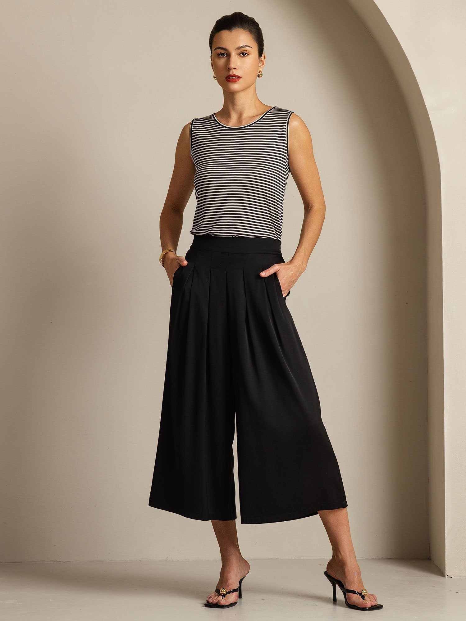 [Nero] SilkSilky-IT Pantaloni da donna 001