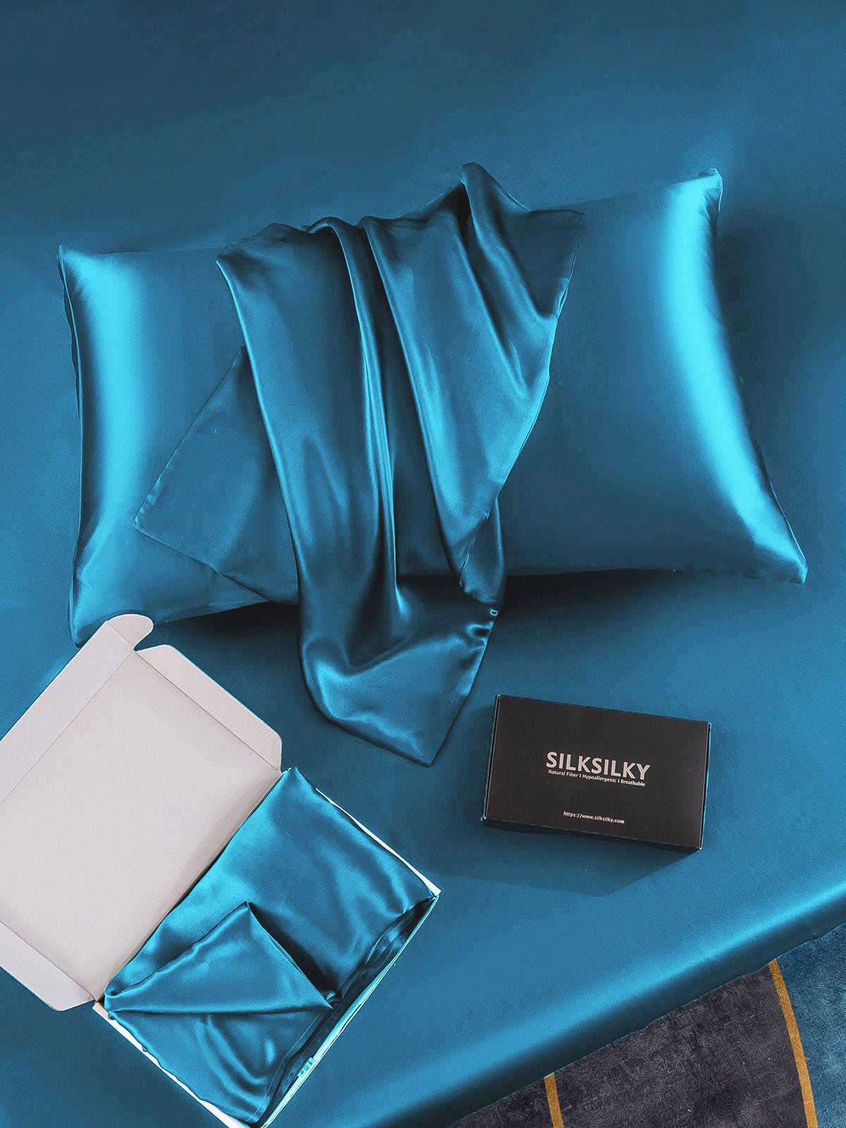 [Verde Acqua] SilkSilky-IT 19Momme Seta pura Pillowcase 006