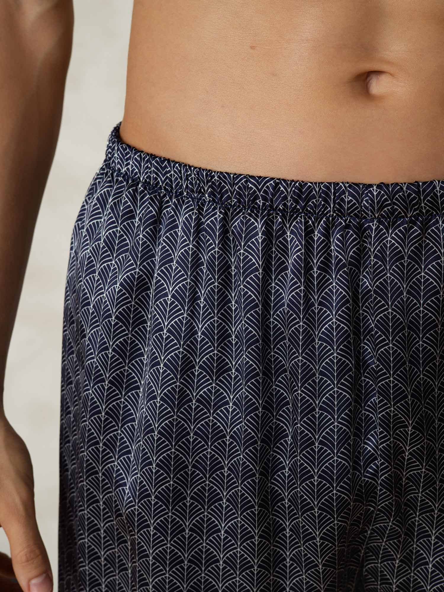 [Ginkgo Blu Navy] SilkSilky-IT Seta pura Mens Sleep Bottoms 007