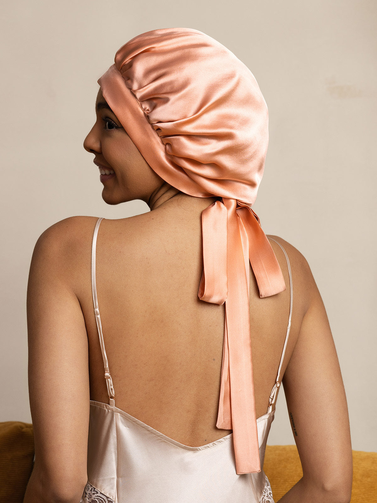 [Rosa Corallo] SilkSilky-IT Seta pura Sleep Cap 005,