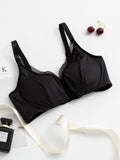 SilkSilky IT Maglia di seta Bra Nero 005