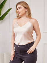 [Beige] SilkSilky-IT Tirantes Finos Scollo a V Cami taglia grossa 003