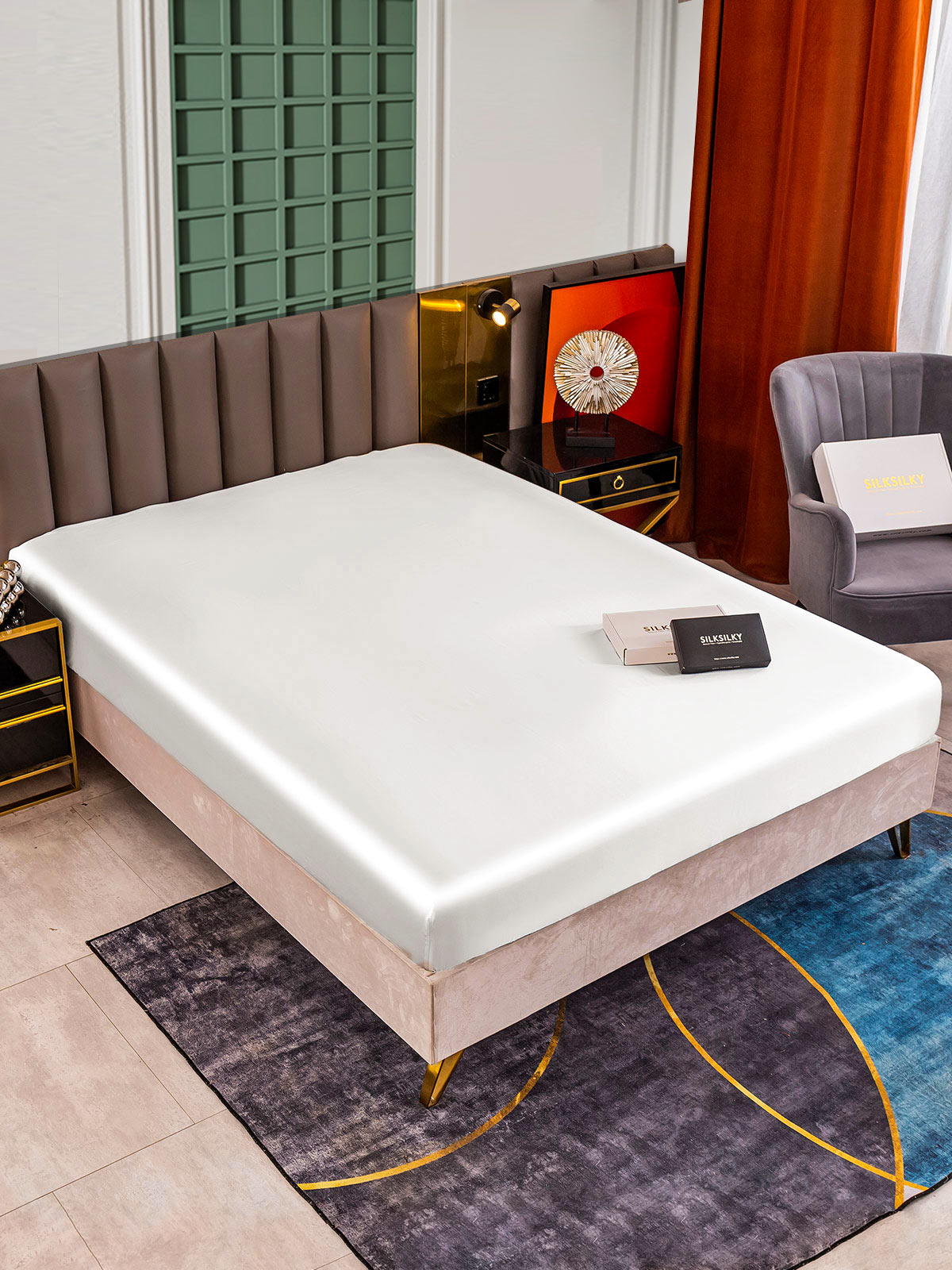 [Bianco] SilkSilky-IT 25Momme Seta pura Sheet 001
