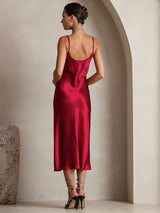 [Vino] SilkSilky-IT Sleeveless V Neck Vestiti da donna 002