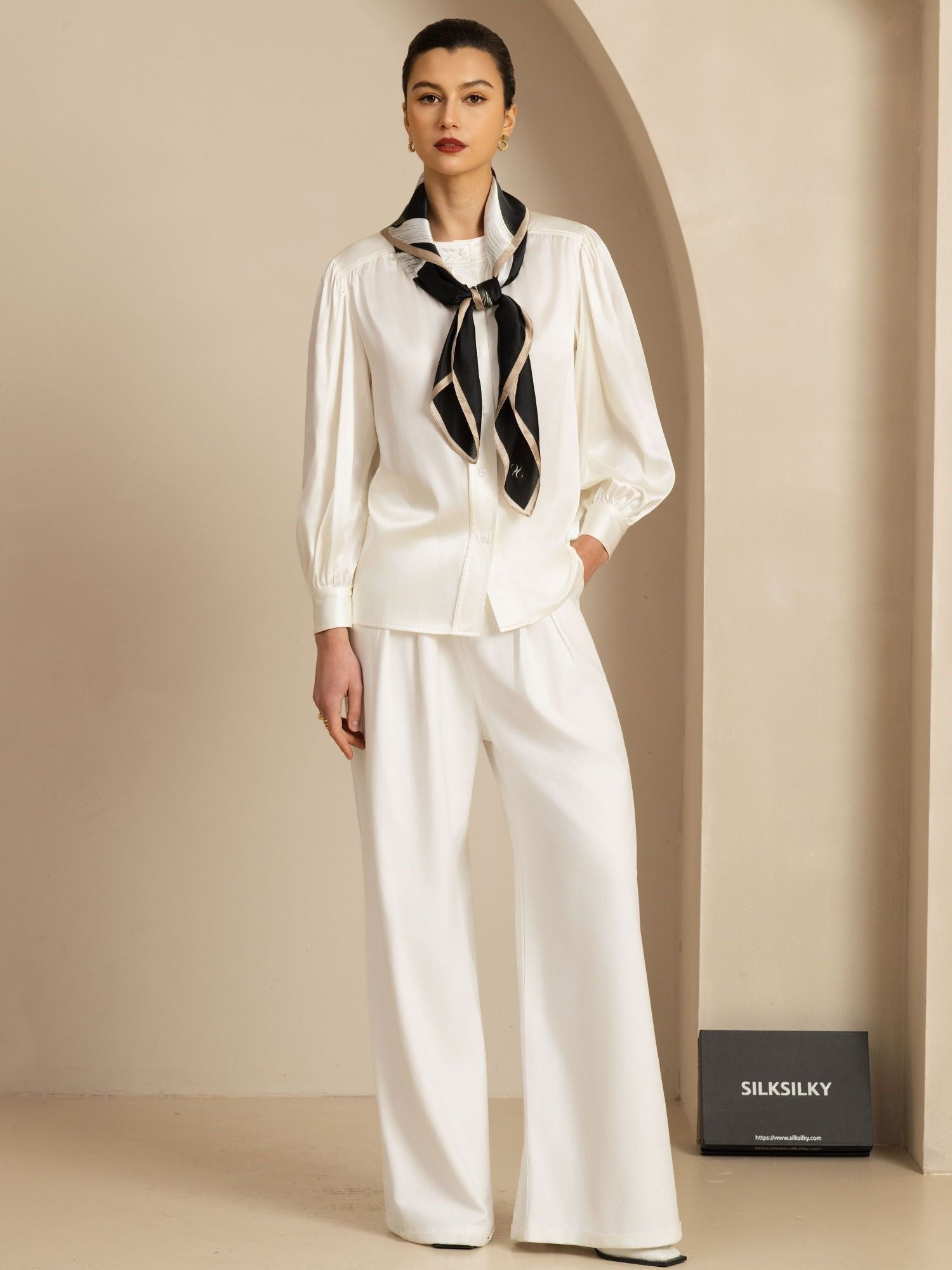 [P106] SilkSilky-IT Pure Silk Scarf 005