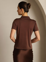 [Caffè] SilkSilky-IT Short Sleeve Magliette donna 002