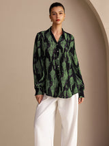 [Muschio Nero] SilkSilky-IT Long Sleeve Lapel Collar Camicette 003