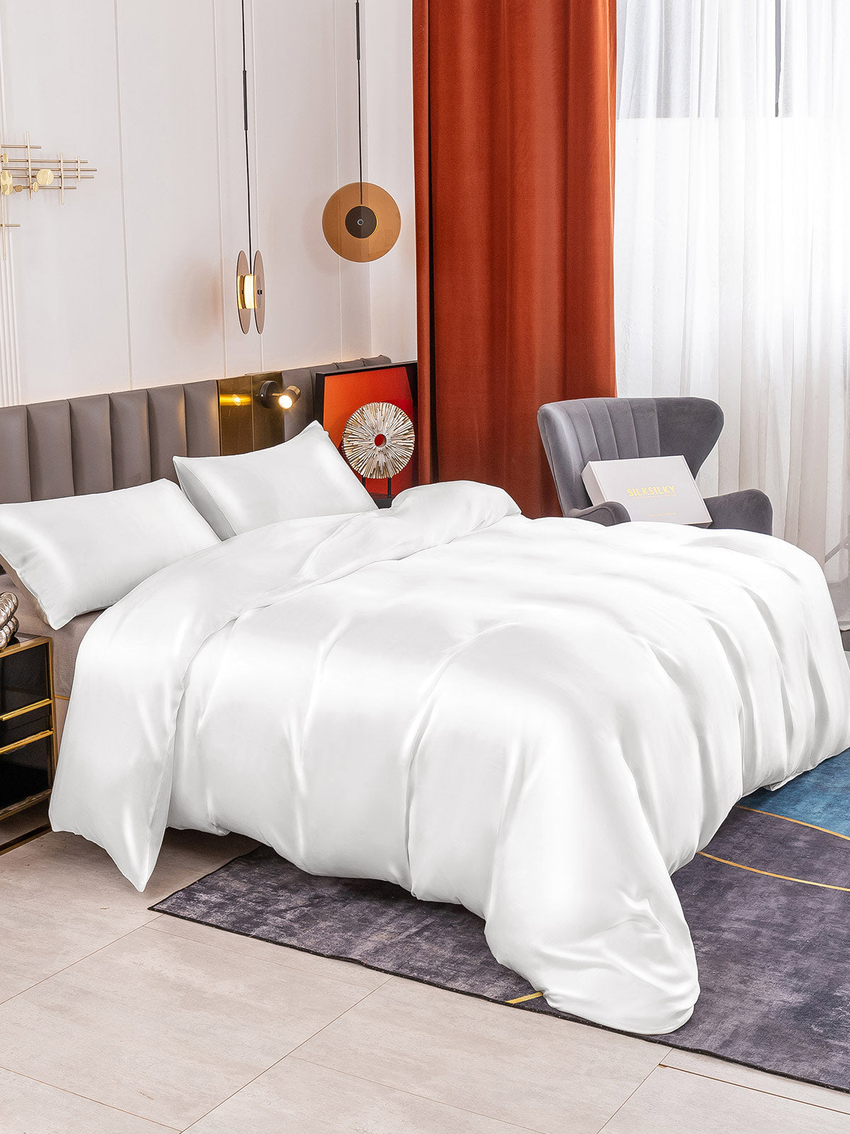 [Bianco] SilkSilky-IT 19Momme Seta pura Bedding Set 004