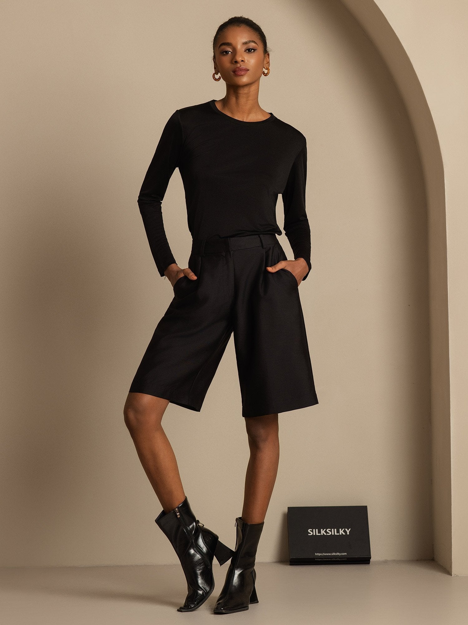 [Nero] SilkSilky-IT 32Momme Seta Womens Shorts 005,