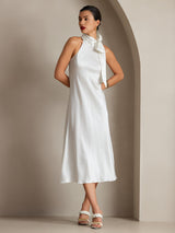 [Bianco] SilkSilky-IT Sleeveless Halter Vestiti da donna 006