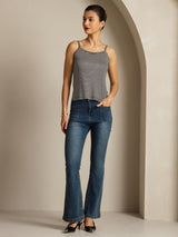 [Righe Nere] SilkSilky-IT Square Neck Cami 008
