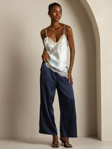 [Azzurro] SilkSilky-IT Spaghetti Strap V Neck Cami 010