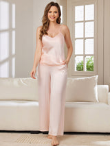 [Rosa] SilkSilky-IT Tirantes Finos Scollo a V Set di Bretelle 003