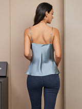[Blu Grigiastro] SilkSilky-IT Spaghetti Strap V Neck Cami 003